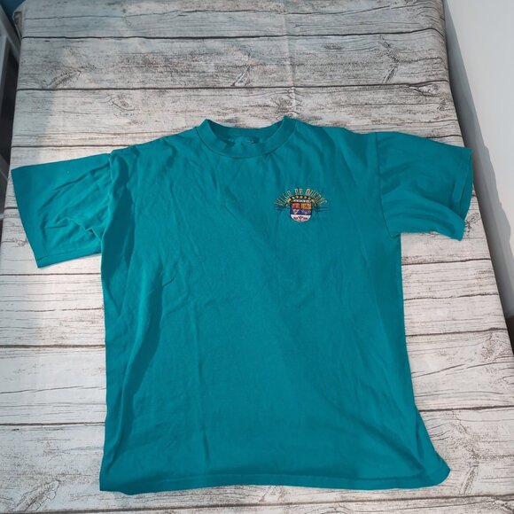 Unbranded Quebec Crest Embroidered Teal T-Shirt – Men’s 22" - Picture 1 of 7